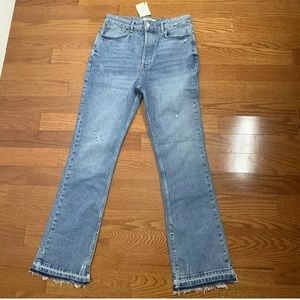 NWT We The Free Jeans Raw Hem 5 Button Blue Sz 30